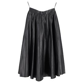 Gonna midi in pelle nera Alexander Mcqueen Nero