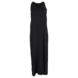 O vestido maxi com decote em V da The Row em algodão preto Preto