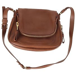 Bolsa de Ombro Medium Jennifer da Tom Ford em Couro Marrom Marrom Vermelho