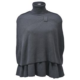 RED Valentino Rollkragen-Cape-Pullover aus schwarzer Viskose Schwarz