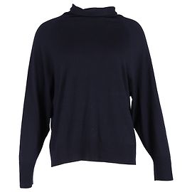 The row Der Rollkragenpullover aus marineblauer Wolle Blau Marineblau