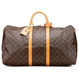 Louis Vuitton-Louis Vuitton Brown Monogram Keepall 55-Brown