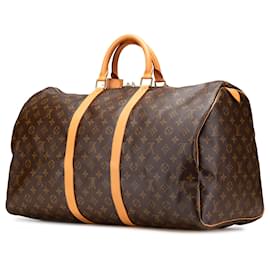 Louis Vuitton-Louis Vuitton Brown Monogram Keepall 55-Brown