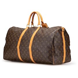 Louis Vuitton-Louis Vuitton Brown Monogram Keepall Bandouliere 55-Brown
