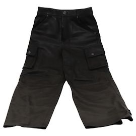 Chrome Hearts Cargo Pants Leather Black Auth PP626M Black
