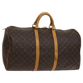 LOUIS VUITTON Monogram Keepall 55 Bolsa Boston M41424 LV Auth 123412 Monograma