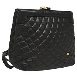 BALLY Borsa a Spalla in Pelle Nera e Oro Auth 124841 Nero D'oro