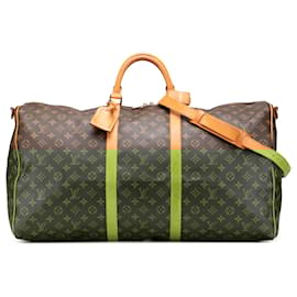 Louis Vuitton-Louis Vuitton Brown Monogram Keepall Bandouliere 60-Brown