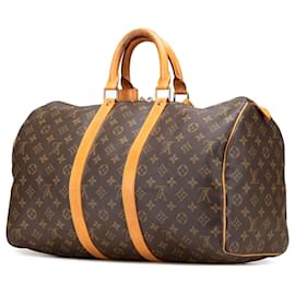 Louis Vuitton-Louis Vuitton Brown Monogram Keepall 45-Brown