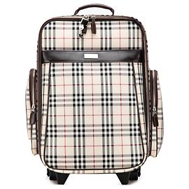 Bagagem de lona xadrez marrom Burberry Marrom Bege