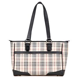 Burberry Beige House Check Canvas Tote Beige