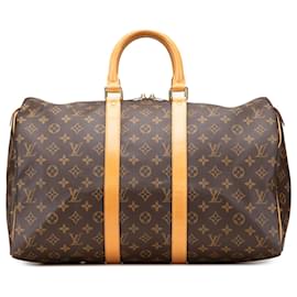 Louis Vuitton-Louis Vuitton Brown Monogram Keepall 45-Brown