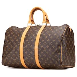 Louis Vuitton-Louis Vuitton Brown Monogram Keepall 45-Brown