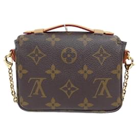 Louis Vuitton-Bolsa de Ombro Micro Metis Monograma Louis Vuitton-Marrom