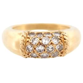 Van Cleef & Arpels-BAGUE VAN CLEEF & ARPELS PHILIPPINE T49 SERTIE DIAMANTS 0.54CT OR JAUNE 18K RING-Doré