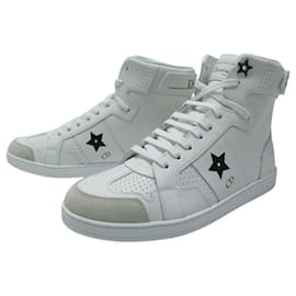 Christian Dior-NEW CHRISTIAN DIOR KCK377 SNEAKERS HIGH TOP STARS SIZE 37.5-White
