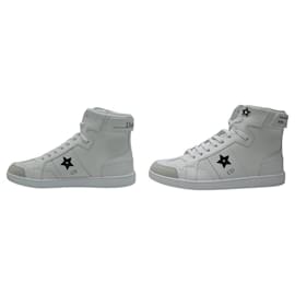 Christian Dior-NEW CHRISTIAN DIOR KCK377 SNEAKERS HIGH TOP STARS SIZE 37.5-White
