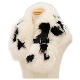 Bufanda de piel de zorro Fendi Negro Blanco