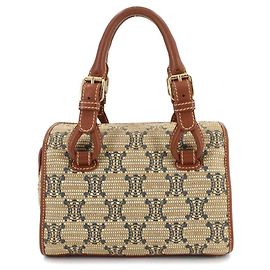 Céline Celine Macadam Handbag Brown Beige
