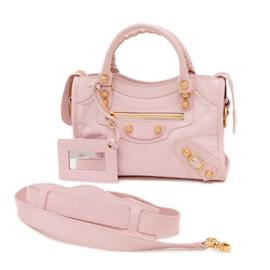 Balenciaga-Balenciaga Giant Mini City Hand Shoulder Bag-Pink
