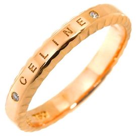 Céline Celine 18K Pink Gold Diamond Band Ring Pink