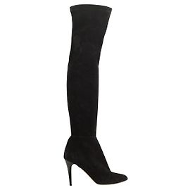 Jimmy Choo Schwarze Wildlederstiefel Schwarz