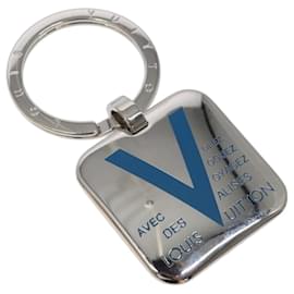 Louis Vuitton-LOUIS VUITTON Voyage Key Chain Key Ring Metal Silver M66950 LV Auth SW877-Silvery