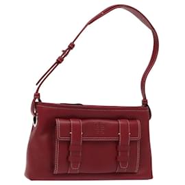 Givenchy-GIVENCHY Shoulder Bag Leather Red Silver Auth am8527V-Silvery,Red