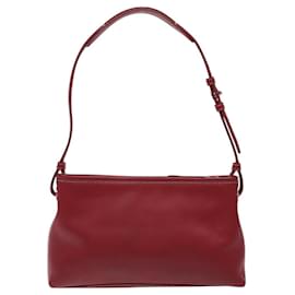 Givenchy-GIVENCHY Shoulder Bag Leather Red Silver Auth am8527V-Silvery,Red