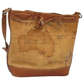 Autre Marque PRIMA CLASSE Bolsa de Ombro Couro PVC Bege Ouro Auth am8596 Bege Dourado