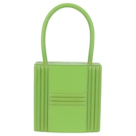 Hermès-HERMES Sac à main Cadena Kelly en cuir doré vert clair Auth PP592M-Doré,Vert clair
