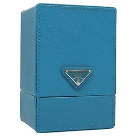 Pochette Cosmétique PRADA Cuir Bleu Auth 118869M Bleu