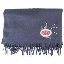 Christian Dior Black Cashmere Stole Black