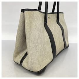 Hermès-Sac Tote Hermes Jardin PM Toile H Noir-Noir