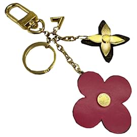Louis Vuitton-Louis Vuitton Keychain Porto Cle Blooming Flower-Brown,Pink,Red,Golden
