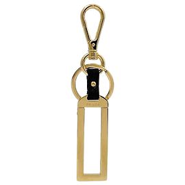 Portachiavi in pelle Saffiano Prada Marrone Nero D'oro