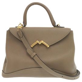 Moynat Gaby Leather Handbag Grey