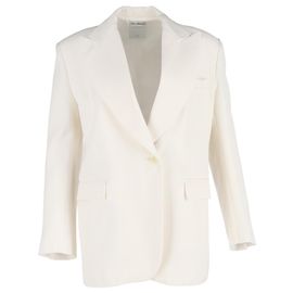 Sandro-Blazer aus cremefarbenem Polyester Weiß Roh