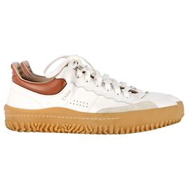 Sneakers basse Chloé Franckie in pelle bianca Bianco Crudo