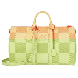 Louis Vuitton-Keepall 50 Raffia Bandouliere-Beige,Orange