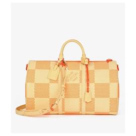 Louis Vuitton-Keepall 50 Raffia Bandouliere-Beige,Orange