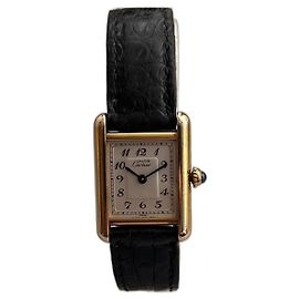 Cartier Tank watch gold plated cream dial Cream