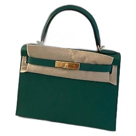 Hermès Kelly Sellier 28 Epsom Vert Vertigo Or Vert foncé