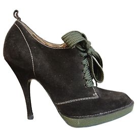 Botas Ankle Dolce & Gabbana Marrom Escuro Camurça Castanho escuro