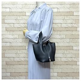 Hermès-Sac à main Hermes Picotin Lock PM-Noir