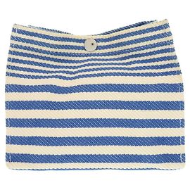 Hermès Bolsa de algodón a rayas Hermes Azul Crudo