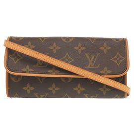 Louis Vuitton Pochette Twin PM Monogram Schultertasche Braun Monogramm