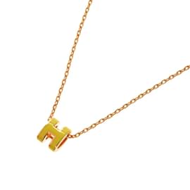 Hermès Hermes Mini Pop H Gelb Rose Halskette Gelb