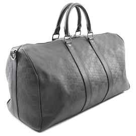Louis Vuitton-Louis Vuitton Black Damier Infini Keepall Bandouliere 45-Black