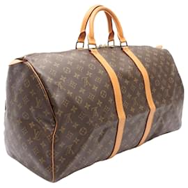 Louis Vuitton-Louis Vuitton Brown Monogram Keepall 55-Brown